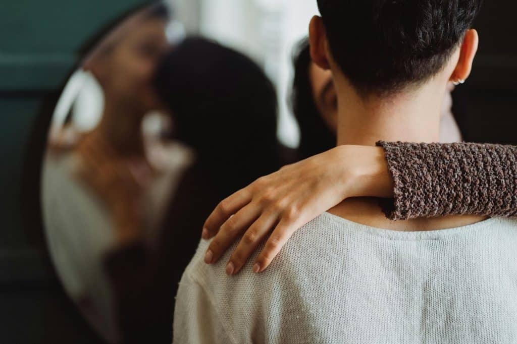 A man and woman kissing