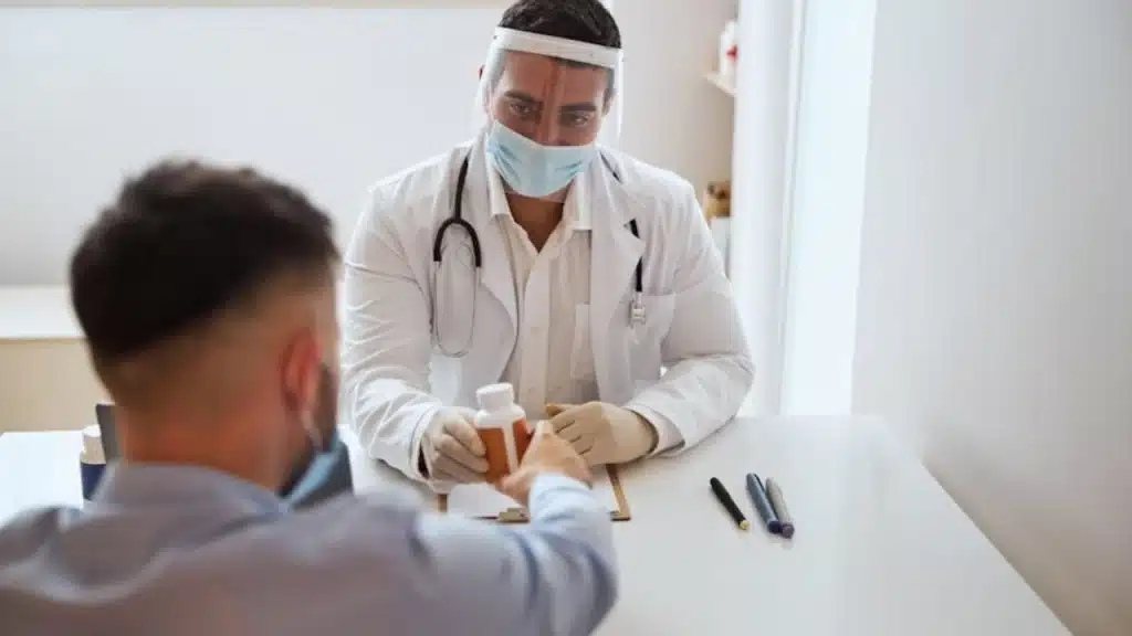 Man at a doctor’s appointment getting a checkup