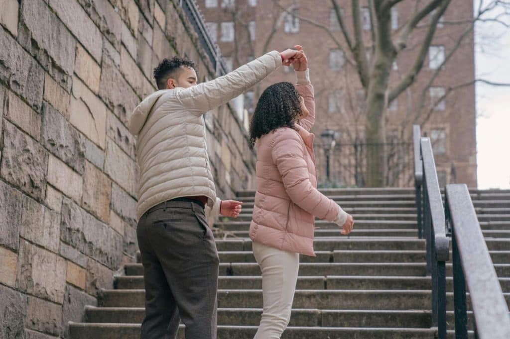 A man and woman dancing