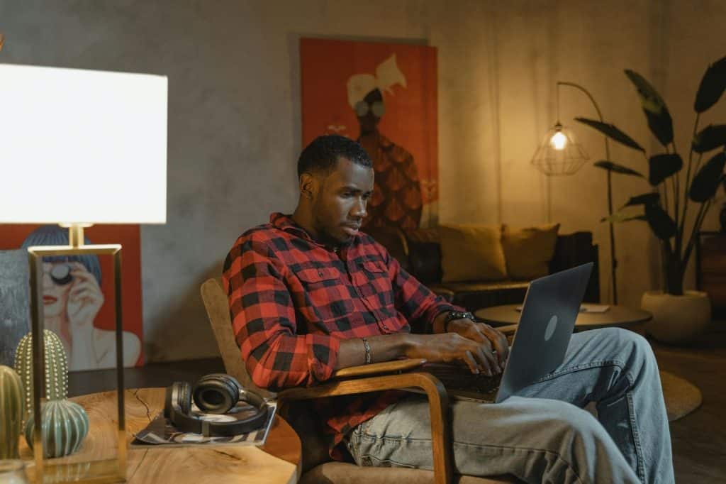 A man using a laptop