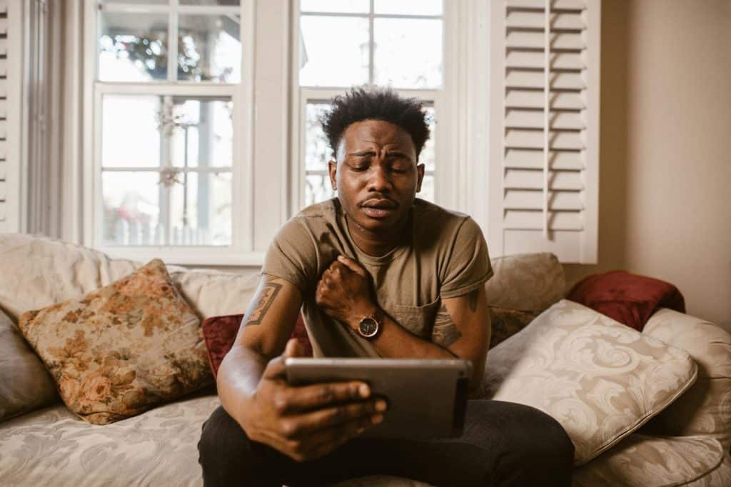 A man using a tablet