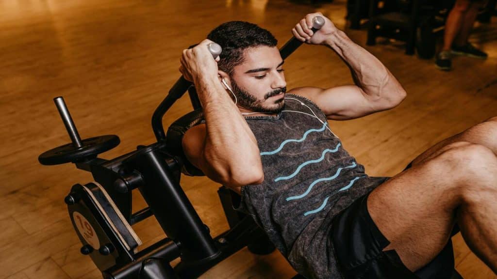 A man working out by himself