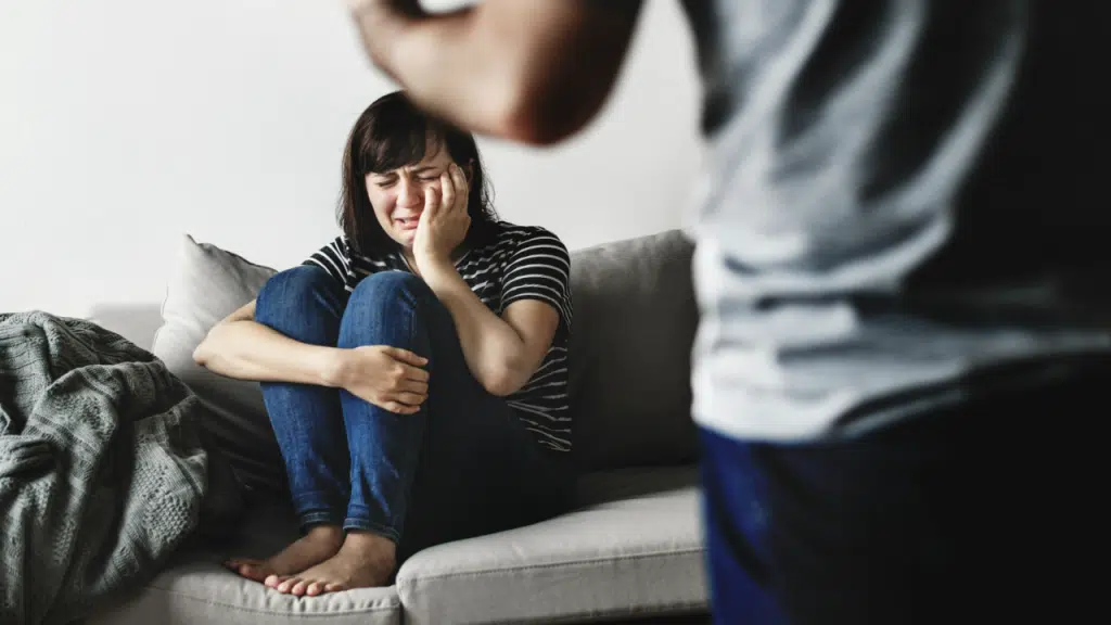 A man yelling at his wife