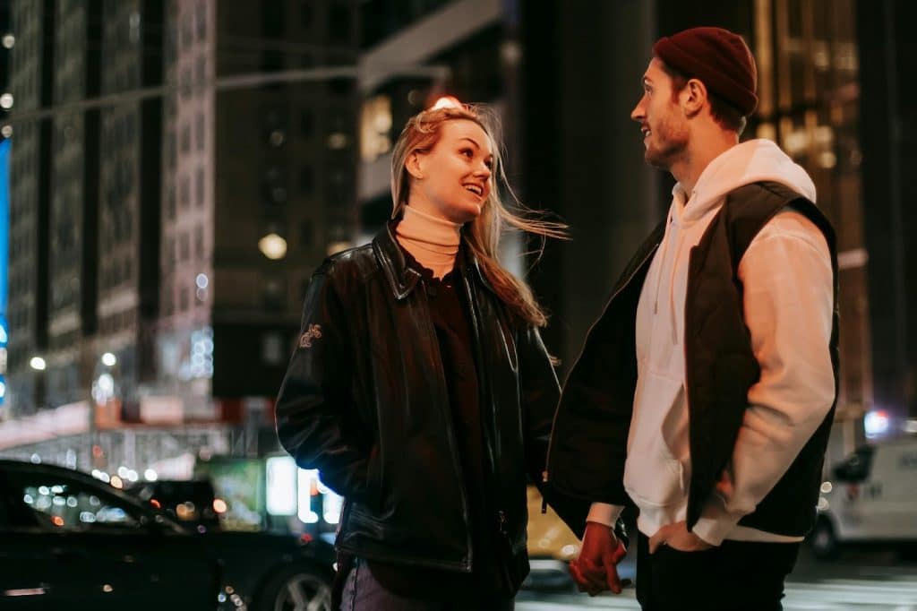 A man and woman at the public