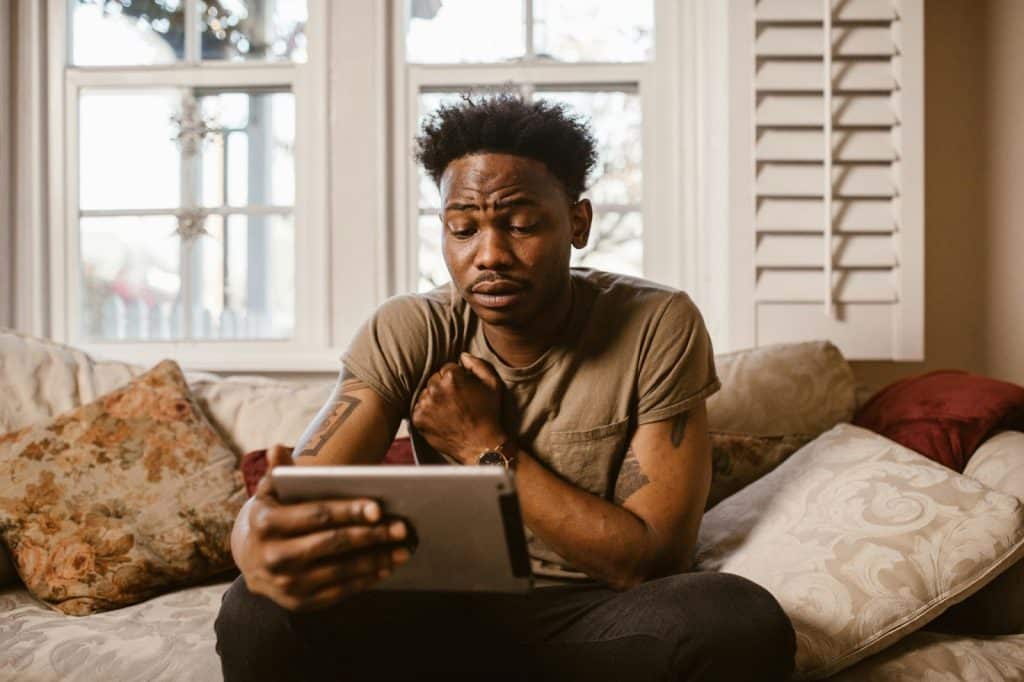 A man using a tablet