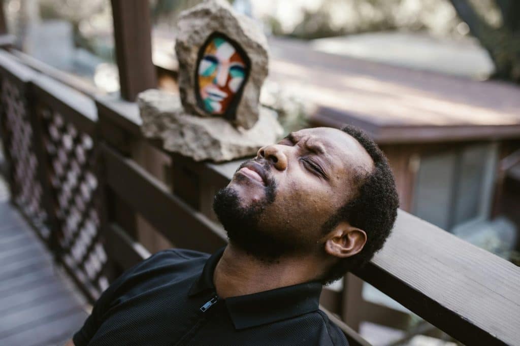 A man with frustrations on his face