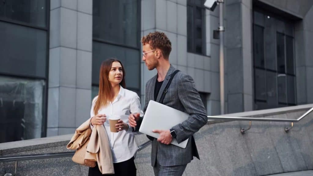 Man waiting outside his partner’s office unannounced