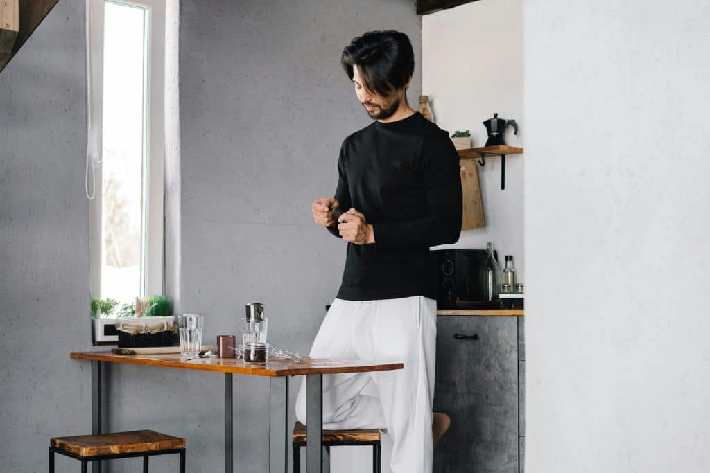A man making a coffee