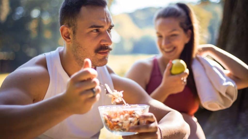 Man forcing his partner to eat a certain way