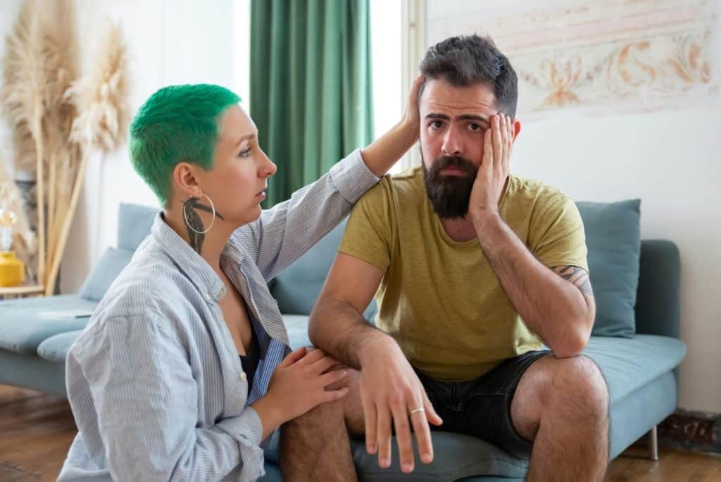 A man looking worried