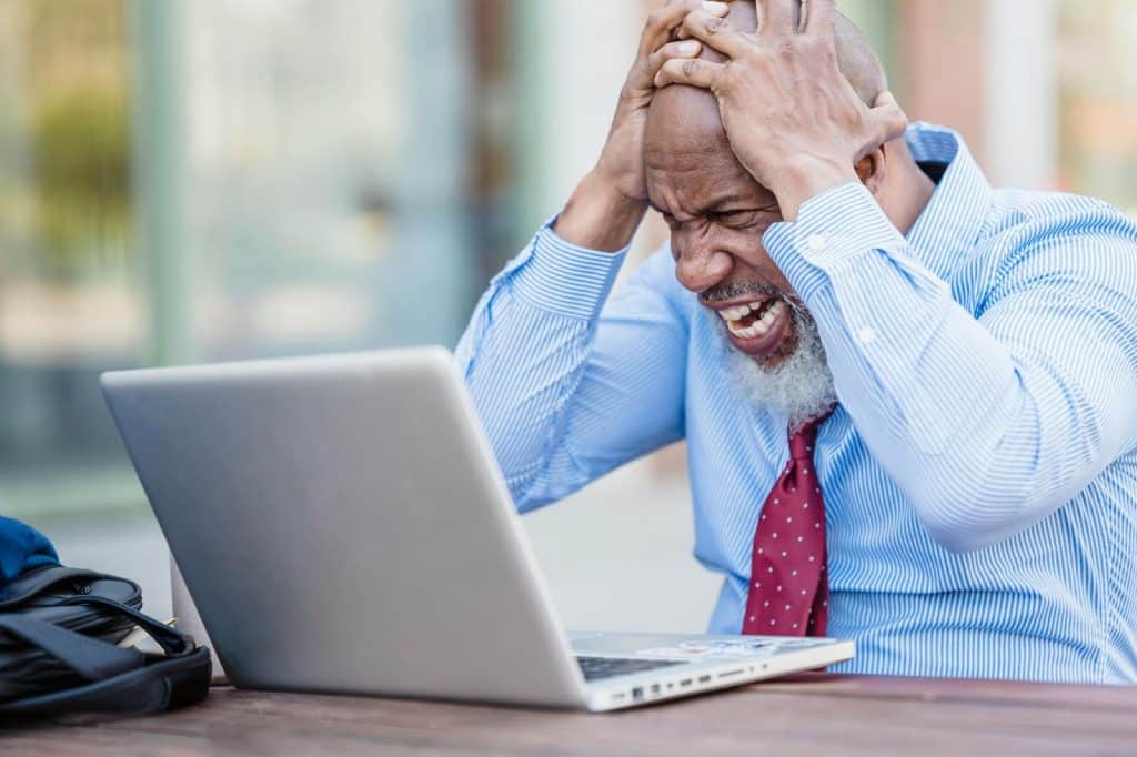 A man looking frustrated