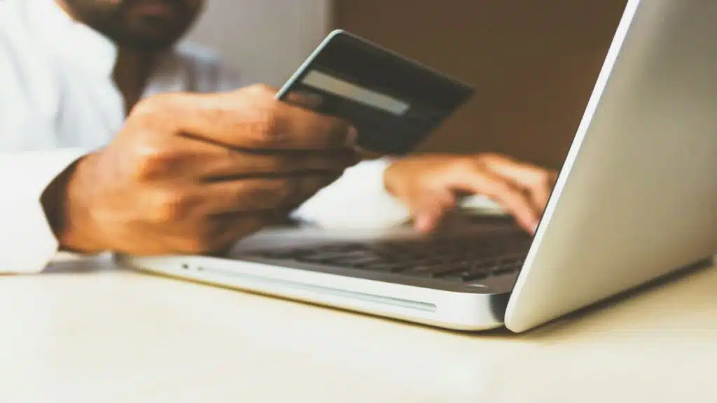 A man buying something online