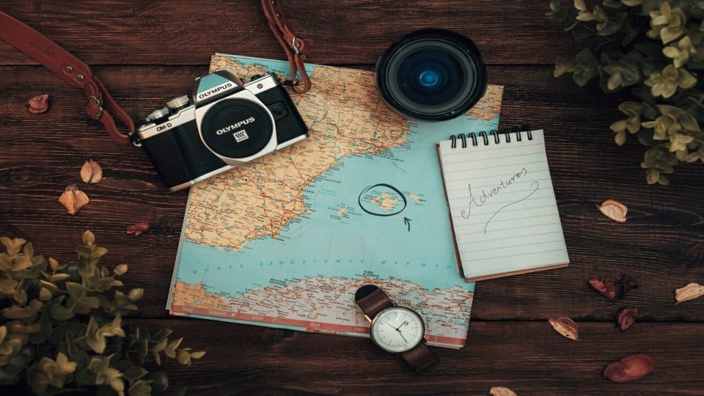 A map and a camera