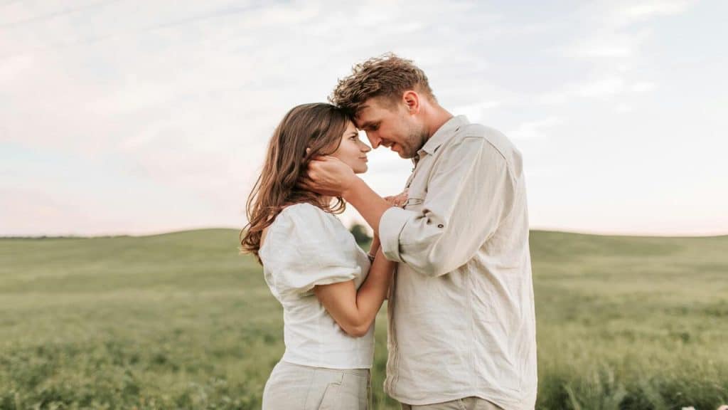 A couple looking into each other’s eyes