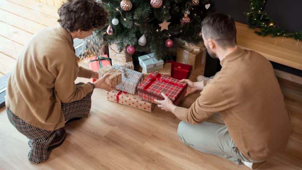 Stressed couple preparing for the holiday