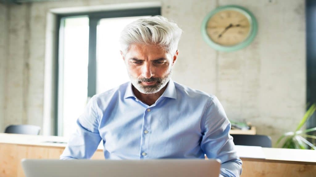 A man working in the office