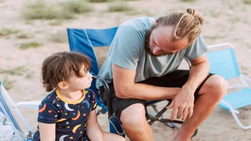 A dad with his daughter