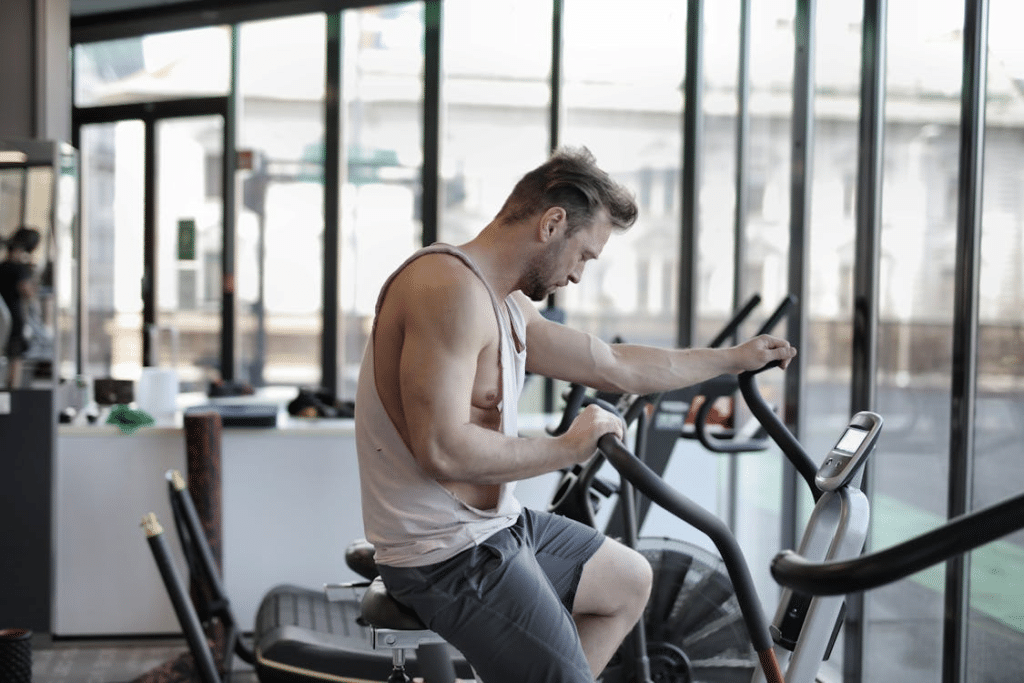 A man working out in the gym