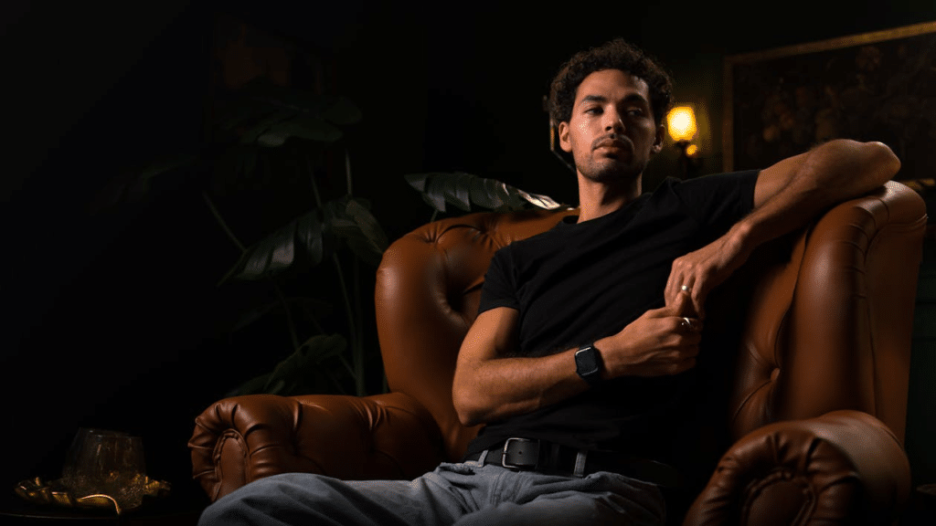 A man sitting on a chair