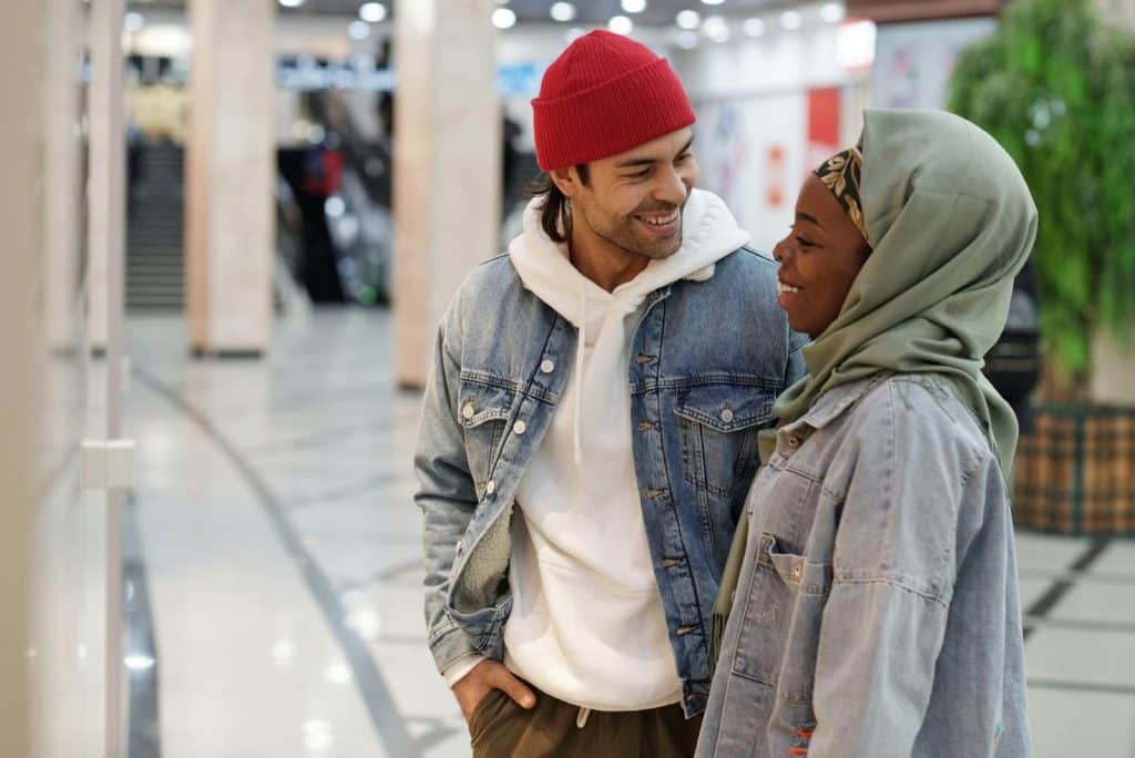 A man and woman dating