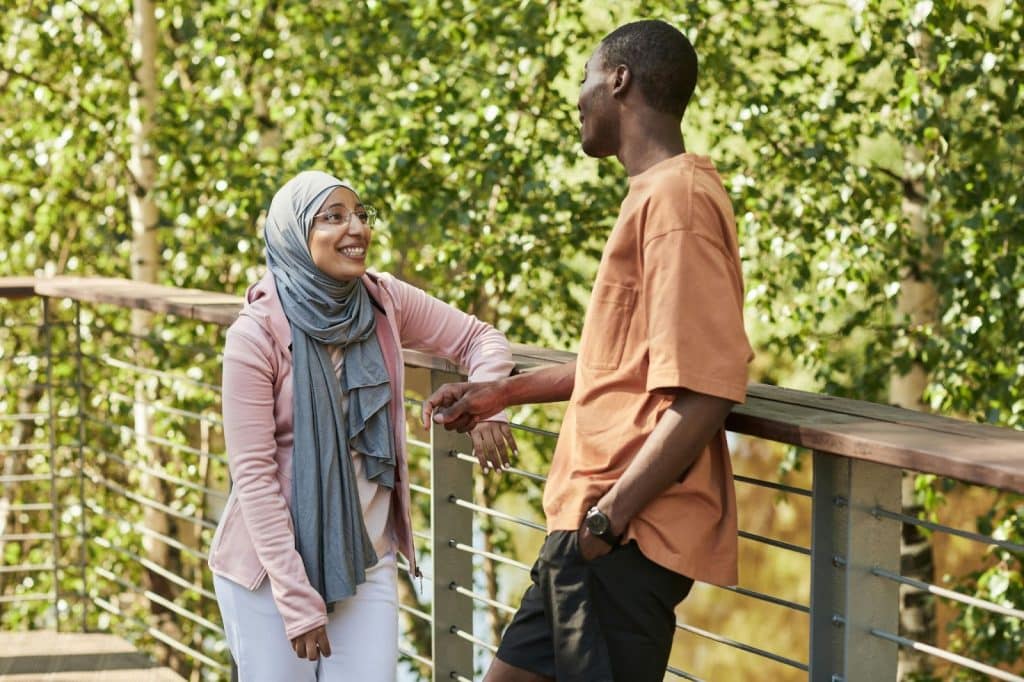 A man and woman at the park