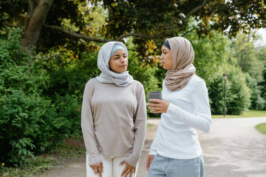 Two women having a conversation