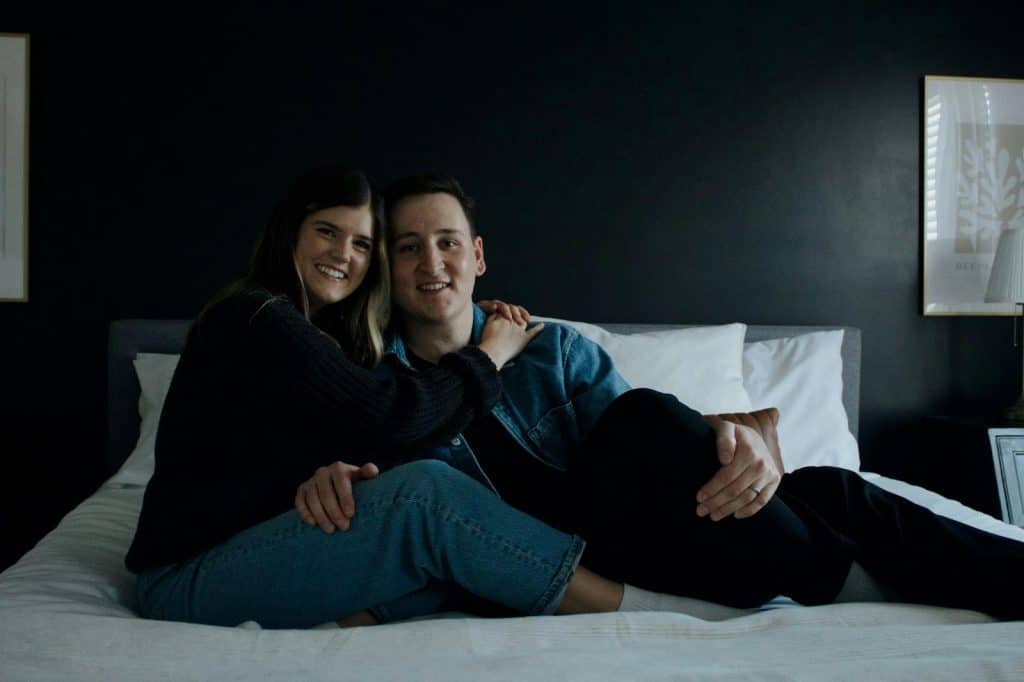 A man and woman happy together