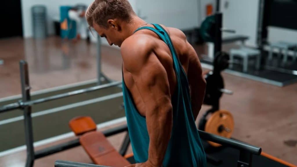 Man working out at a gym
