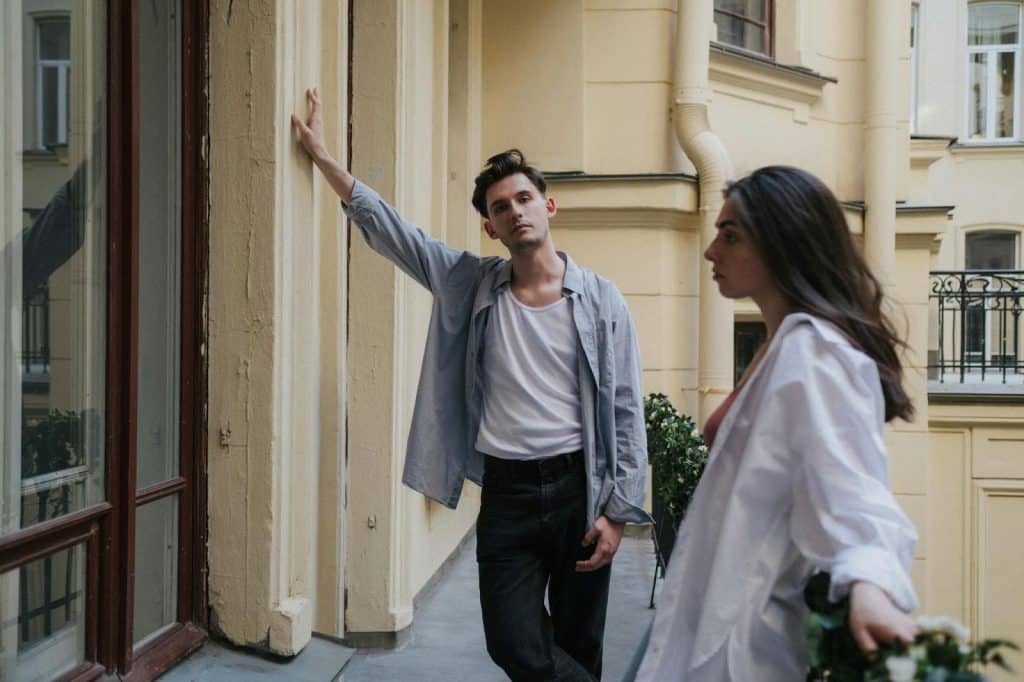 Man looking at the woman