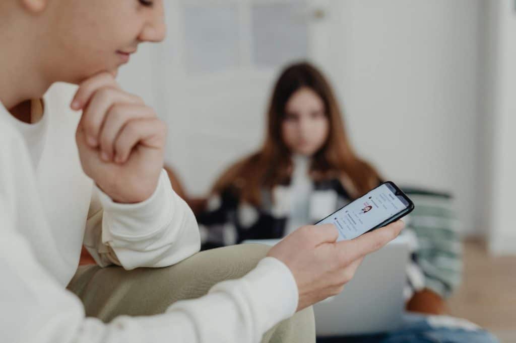 A man using a phone