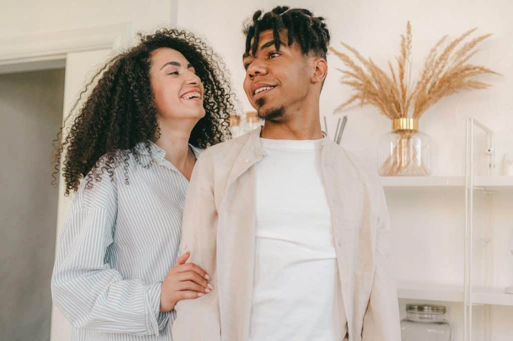 A man and woman happy together