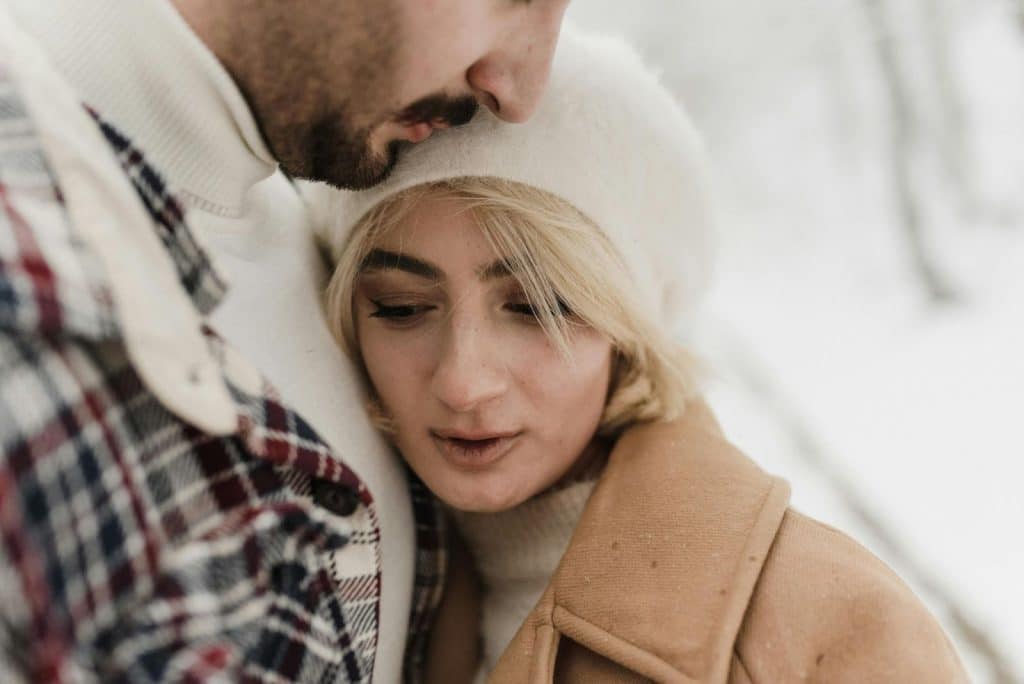 A man and woman close to each other