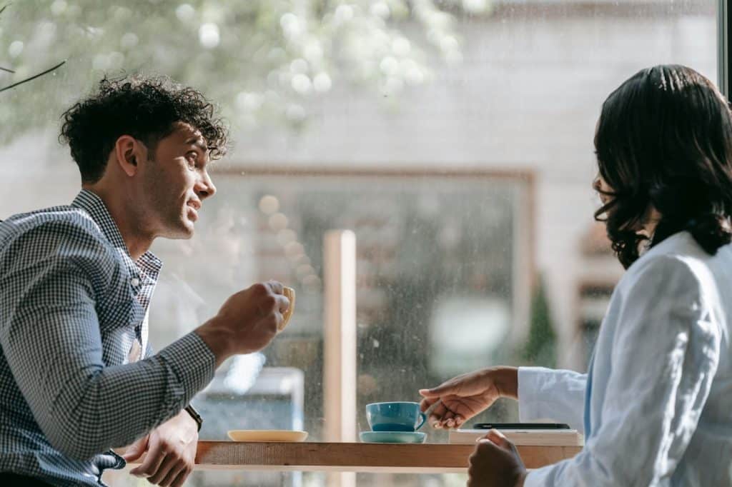 A man asking a woman