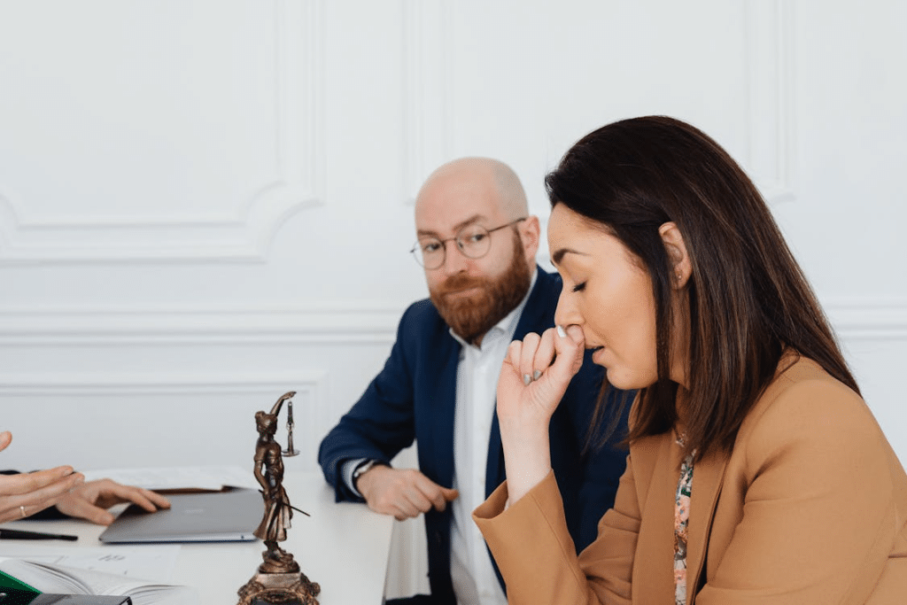 An Estranged Couple Inside a Law Office