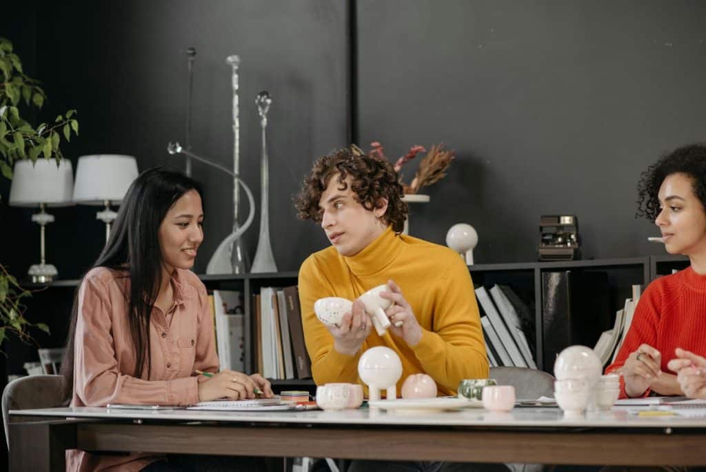 A man and woman having an activity