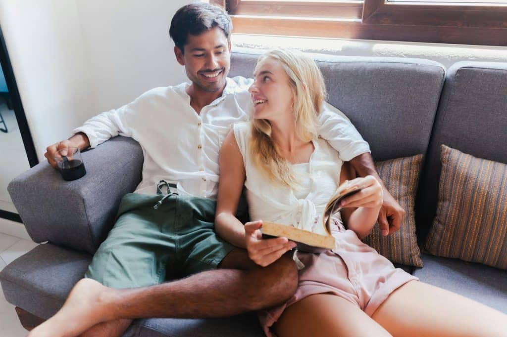 Couple smiling at each other