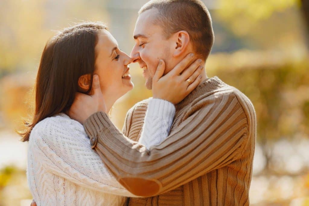 A man and woman happy together