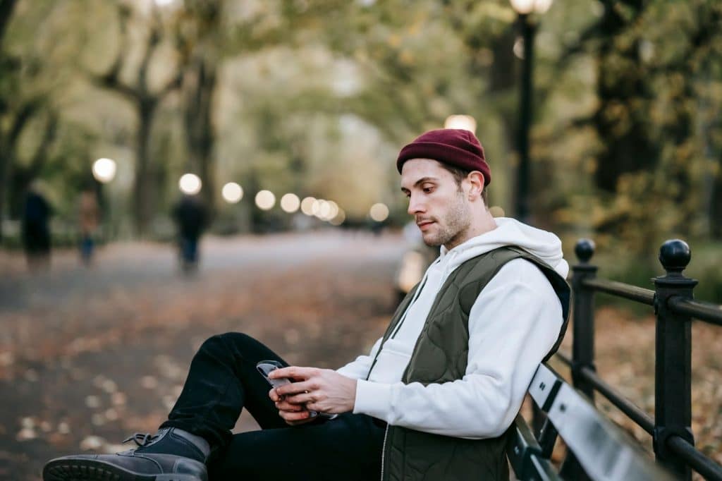 A man using a phone