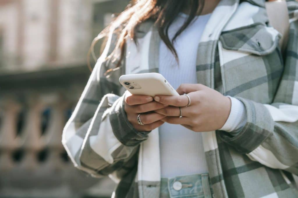 Woman holding a phone