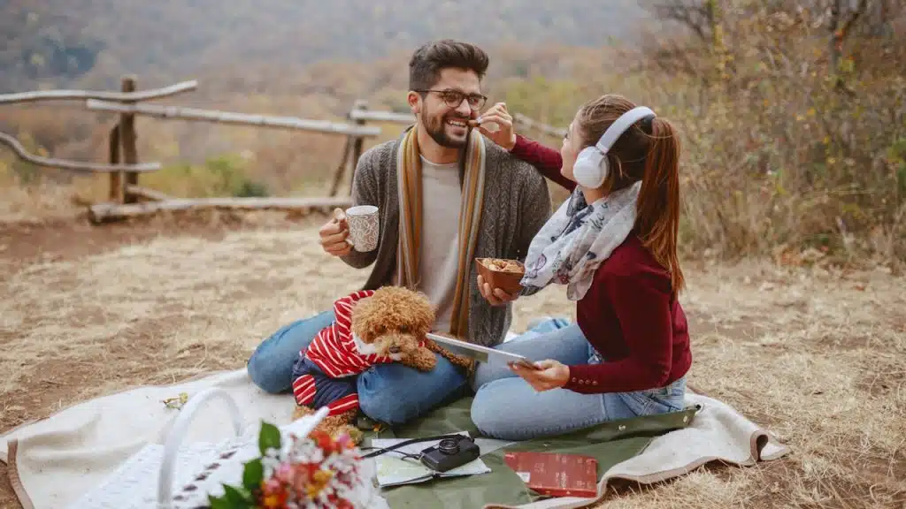A couple on a picnic.