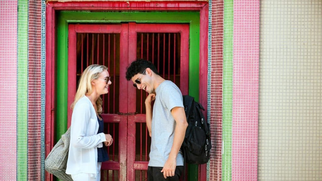 Couple exploring new places.