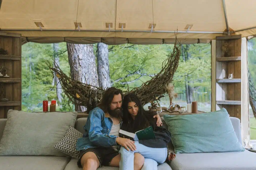 A man and woman having a chill moment