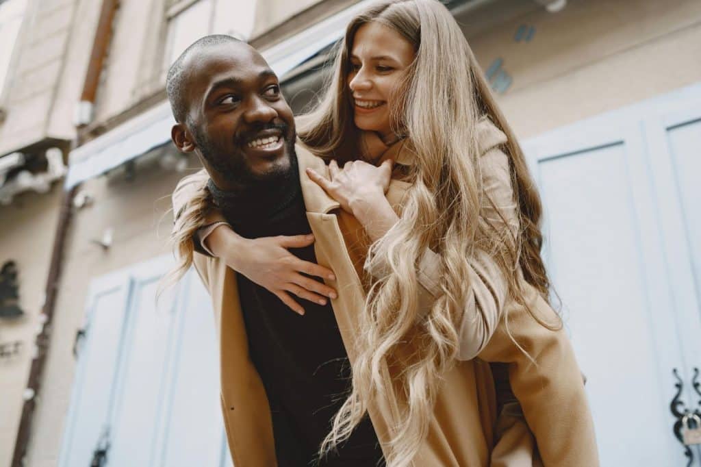 A man and woman loving each other