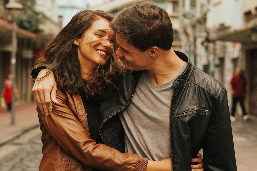 A man and woman happy together