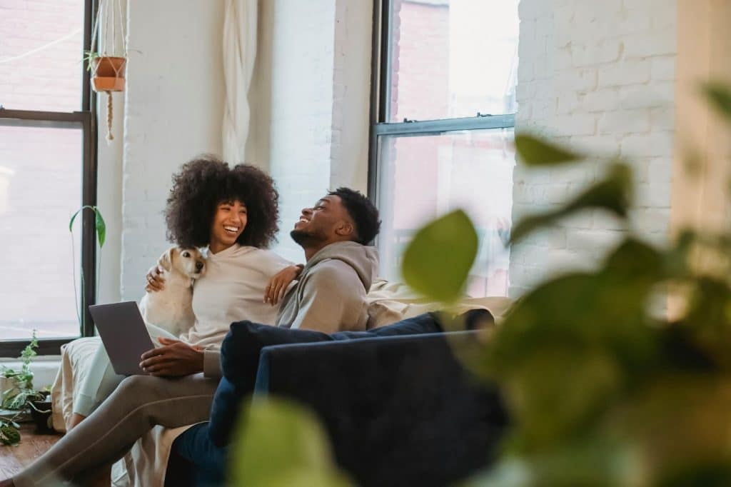 A man and woman having a good conversation