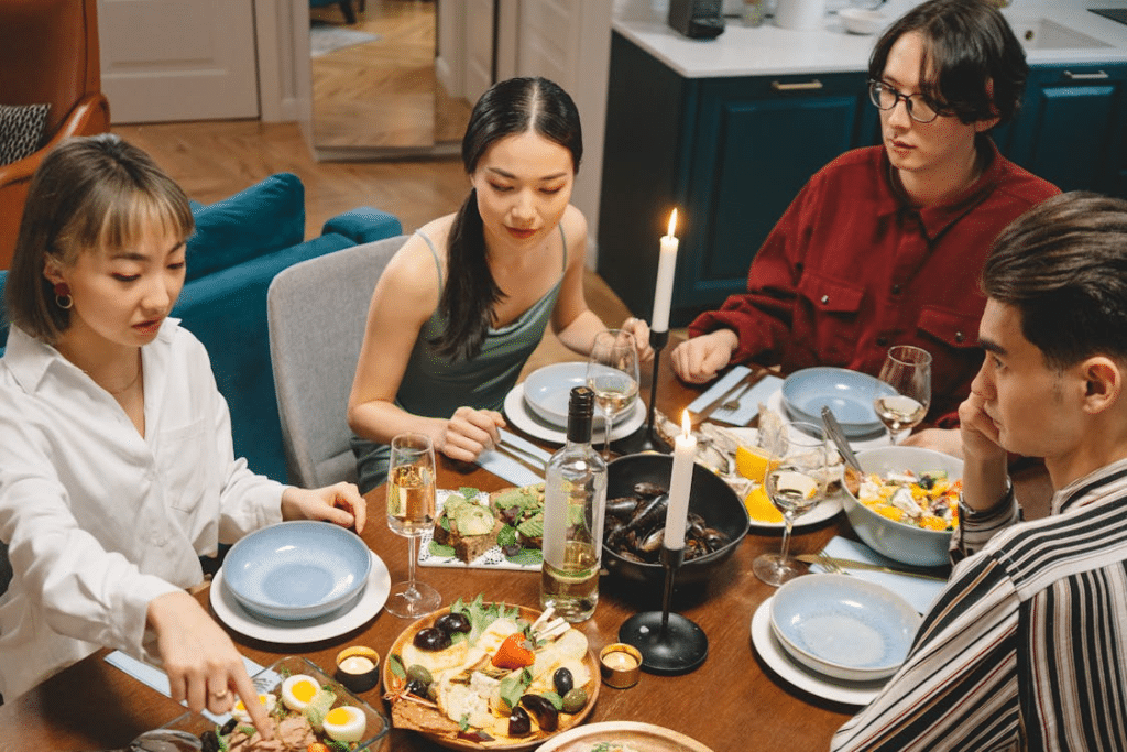 Group of Friends Eating Together