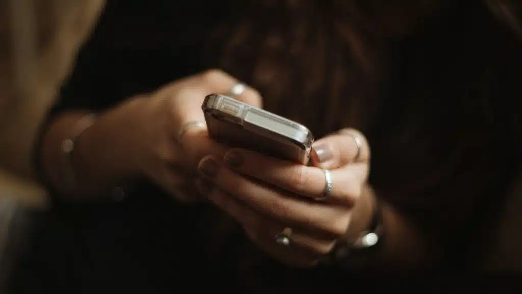 A person using a smartphone.