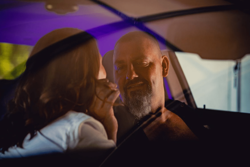 Man Caressing the Person's Face
