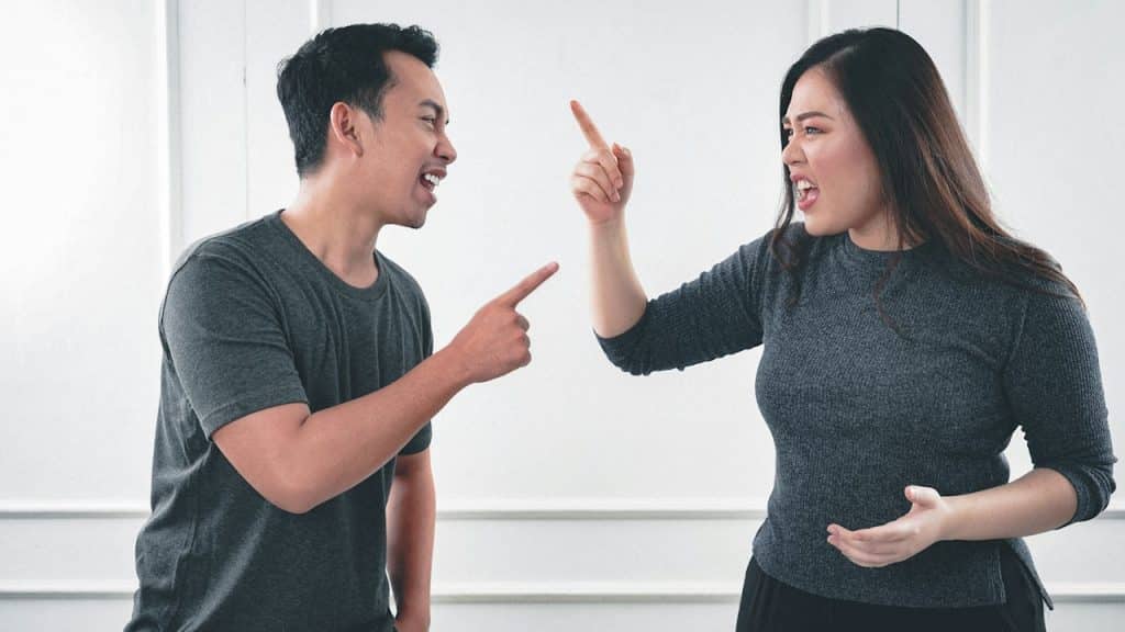 A couple having an argument together.