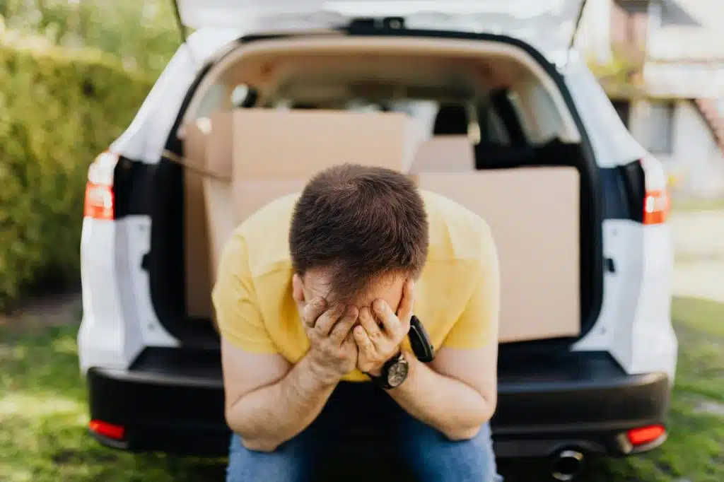 A man looking stressed